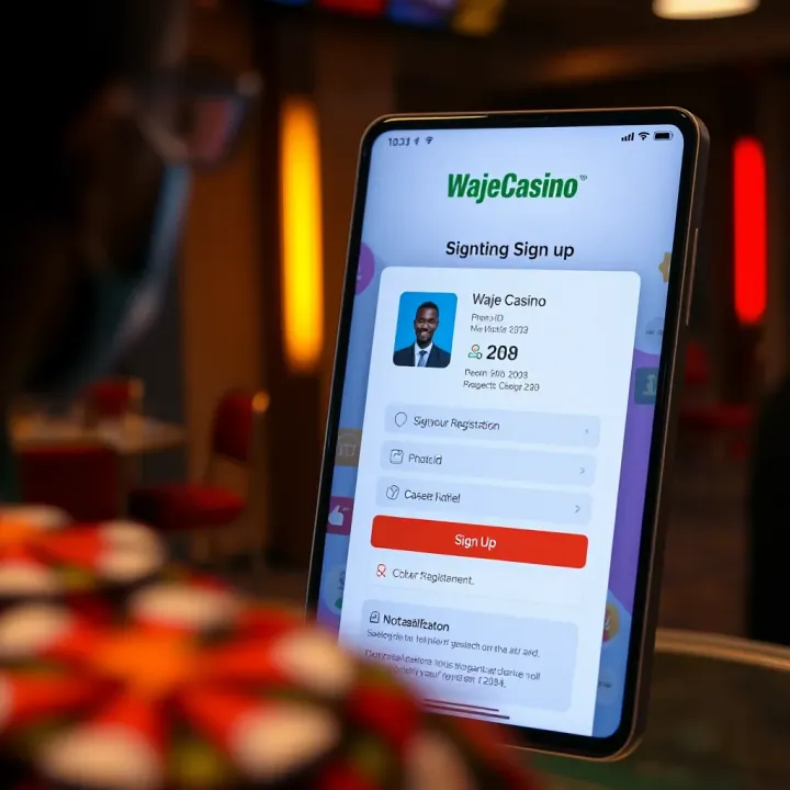 User filling out registration form on WajeCasino website
