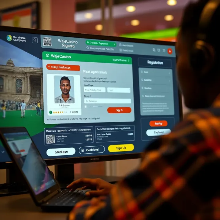 Login page of WajeCasino with secure access features visible