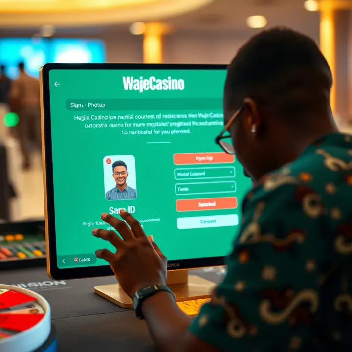 Dashboard of WajeCasino online platform showing game selection and account options for Nigerian players