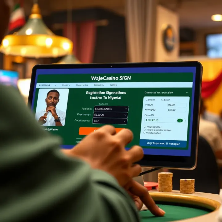 A close-up of a legal document with Nigerian flag colors in the background symbolizing gambling laws