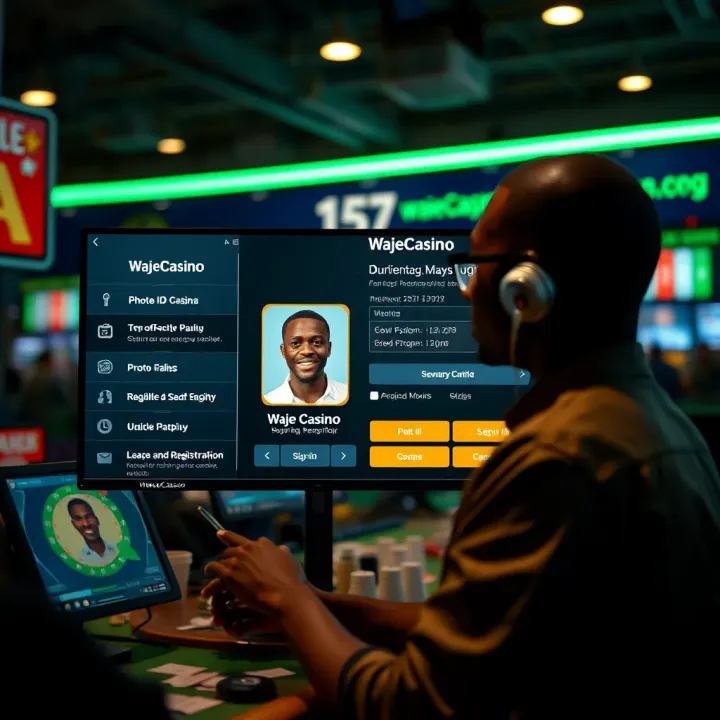 Secure login interface with verification icons for WajeCasino account