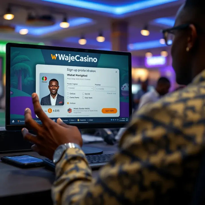 User interacting with Wajecasino's mobile shop booking app interface on a smartphone