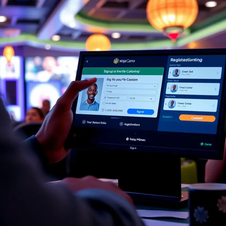 Safe Access and Payment Features on Wajecasino App Secure login screen of Wajecasino app emphasizing safety and local payment options