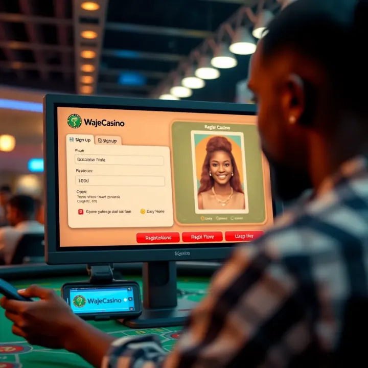 Illustration of a vibrant casino interface with highlighted bonus code input field