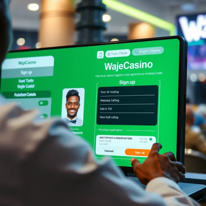 User interface of Wajecasino Kenya login screen with fields for entering credentials