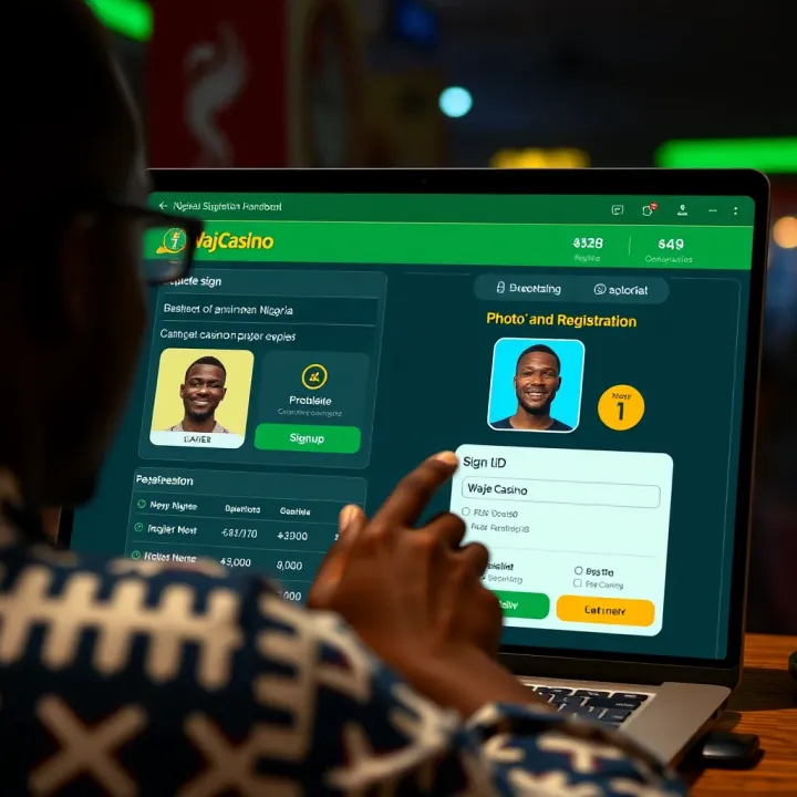 WajeCasino Nigeria registration interface showcasing user-friendly form fields