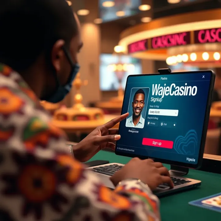 Screenshot of Wajecasino homepage showcasing promo code entry section with vibrant casino graphics