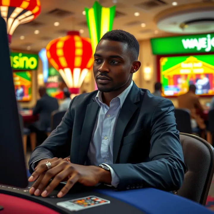Secure and Responsible Betting with Naira on WajeCasino RocketMan Illustration of secure online betting with naira currency symbols emphasizing safe and responsible play on WajeCasino