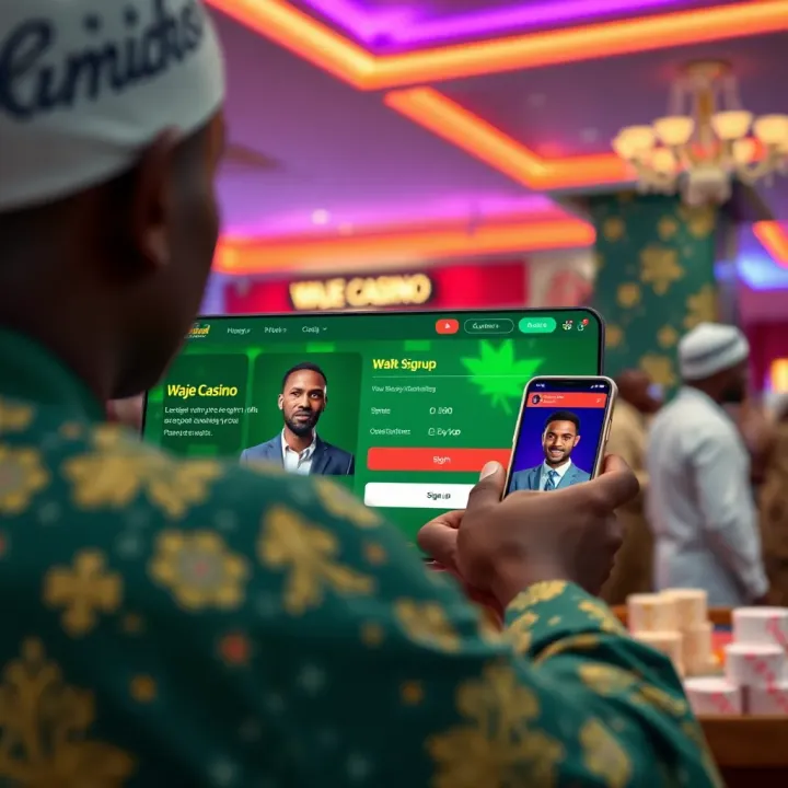 User entering credentials to access WajeCasino shop account securely on a digital device